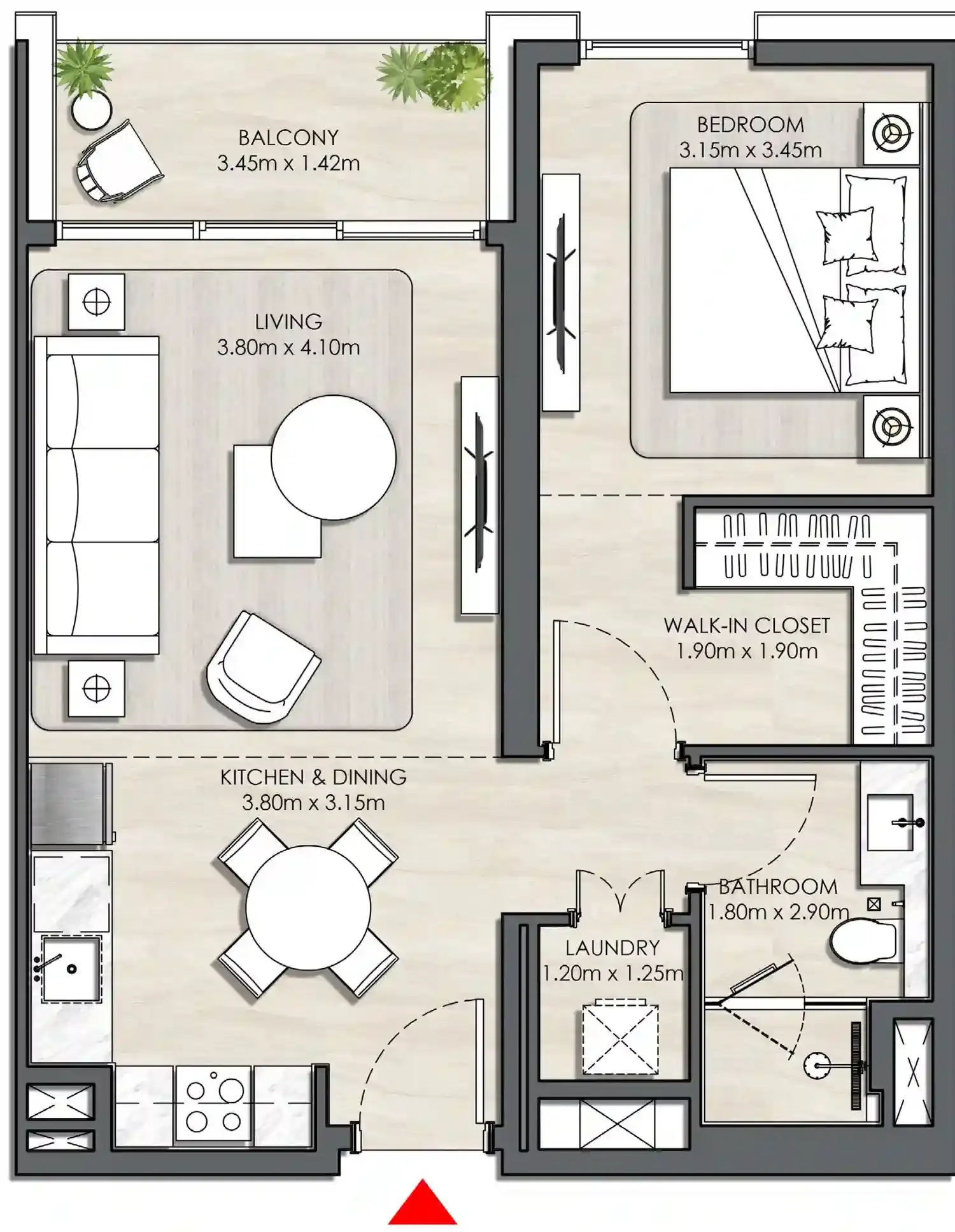 <h3>1 Bedroom Apartments: Chic Practicality</h3>