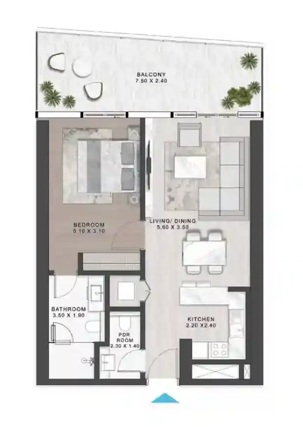 <h3>1 Bedroom Apartment : Where Luxury Begins</h3>
