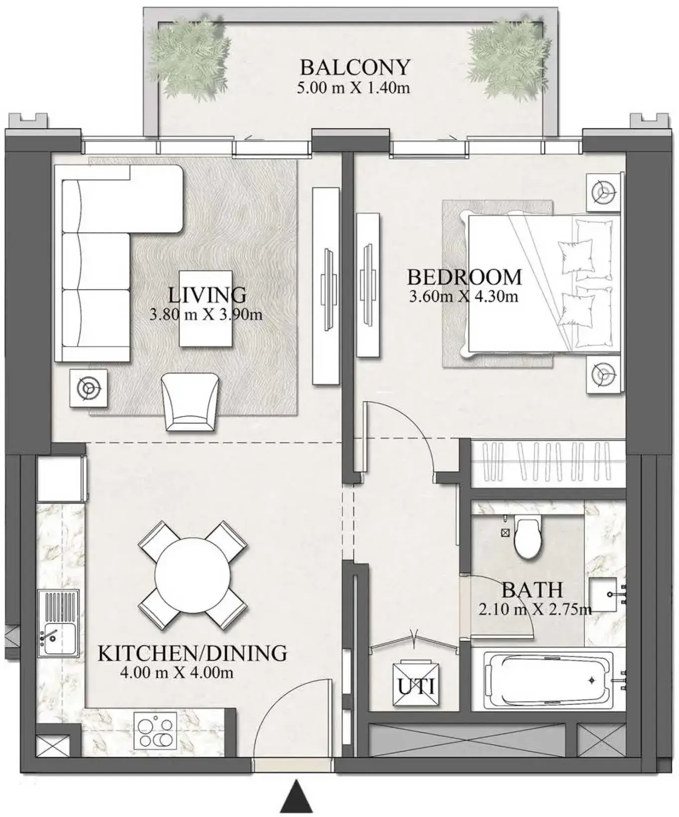 <h3>1 Bedroom Apartment : <span> The Best Space For A Comfortable Stay</span></h3>