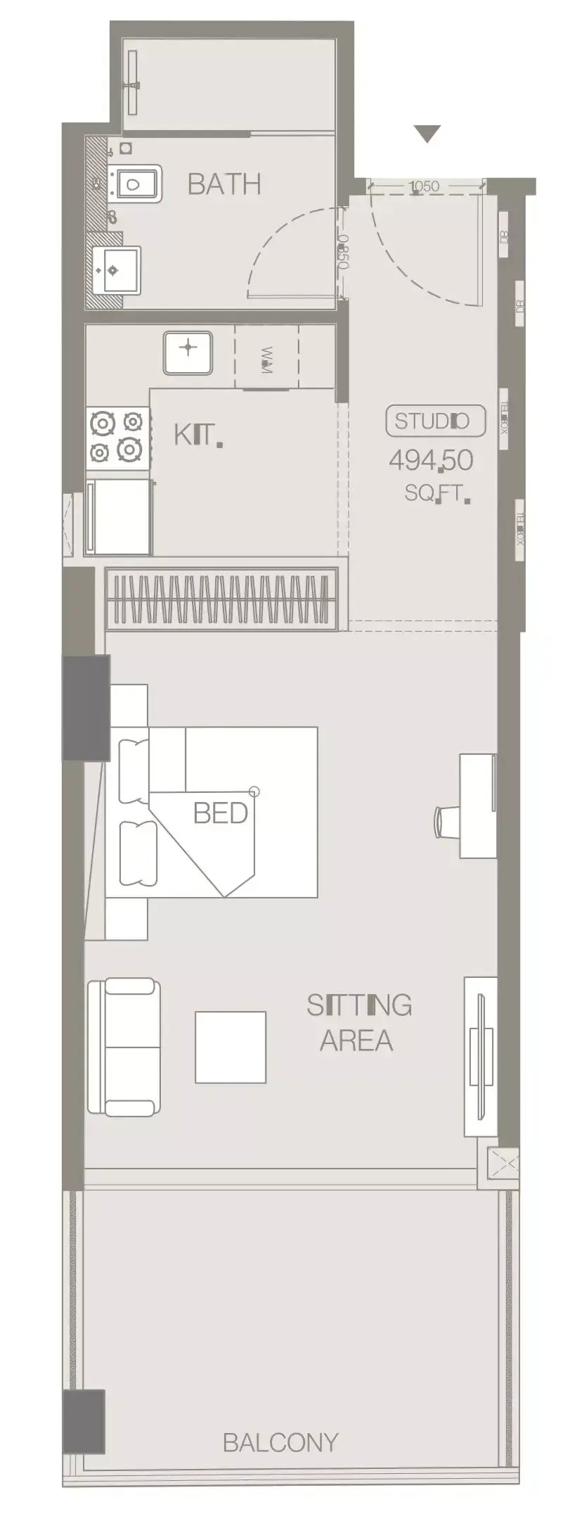 <h3>A Luxury Studio Unit : With a spacious bedroom, sitting area, and balcony is ideal for enthusiasts or couples.</h3>