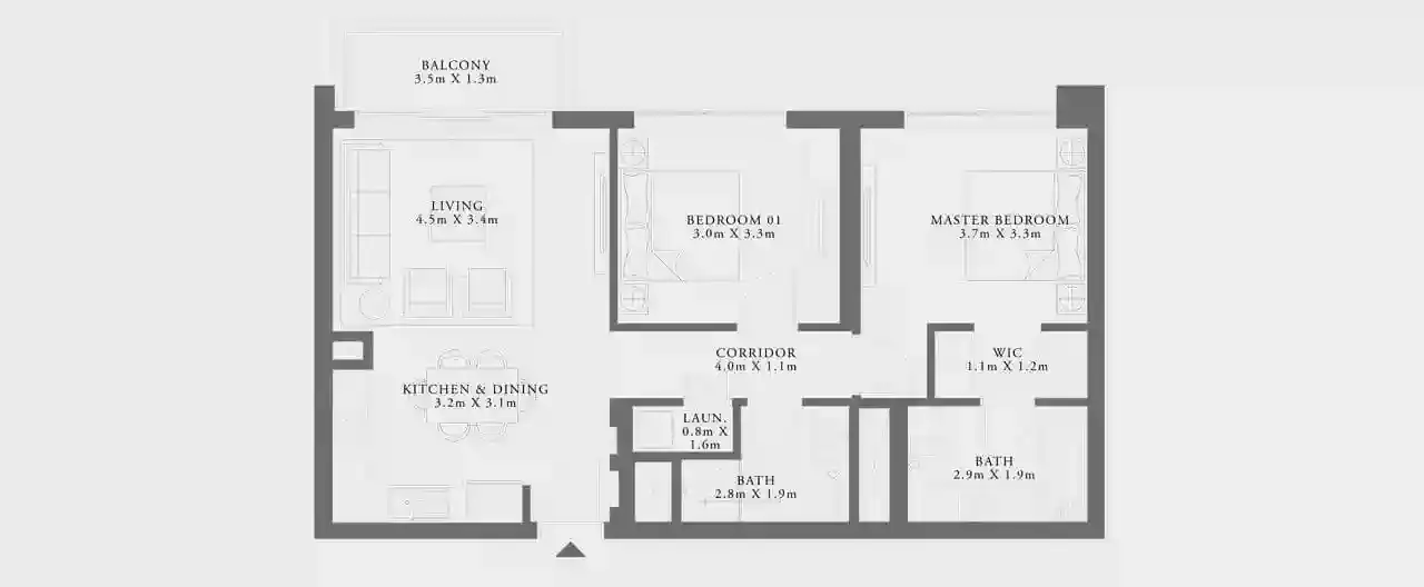 <h3>2 Bedroom Apartments: Ample and Adaptable Spaces</h3>