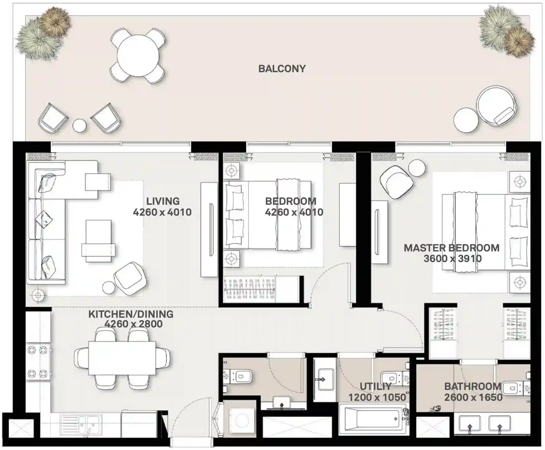 <h3>2 Bedroom Apartments: Functional Living Spaces</h3>