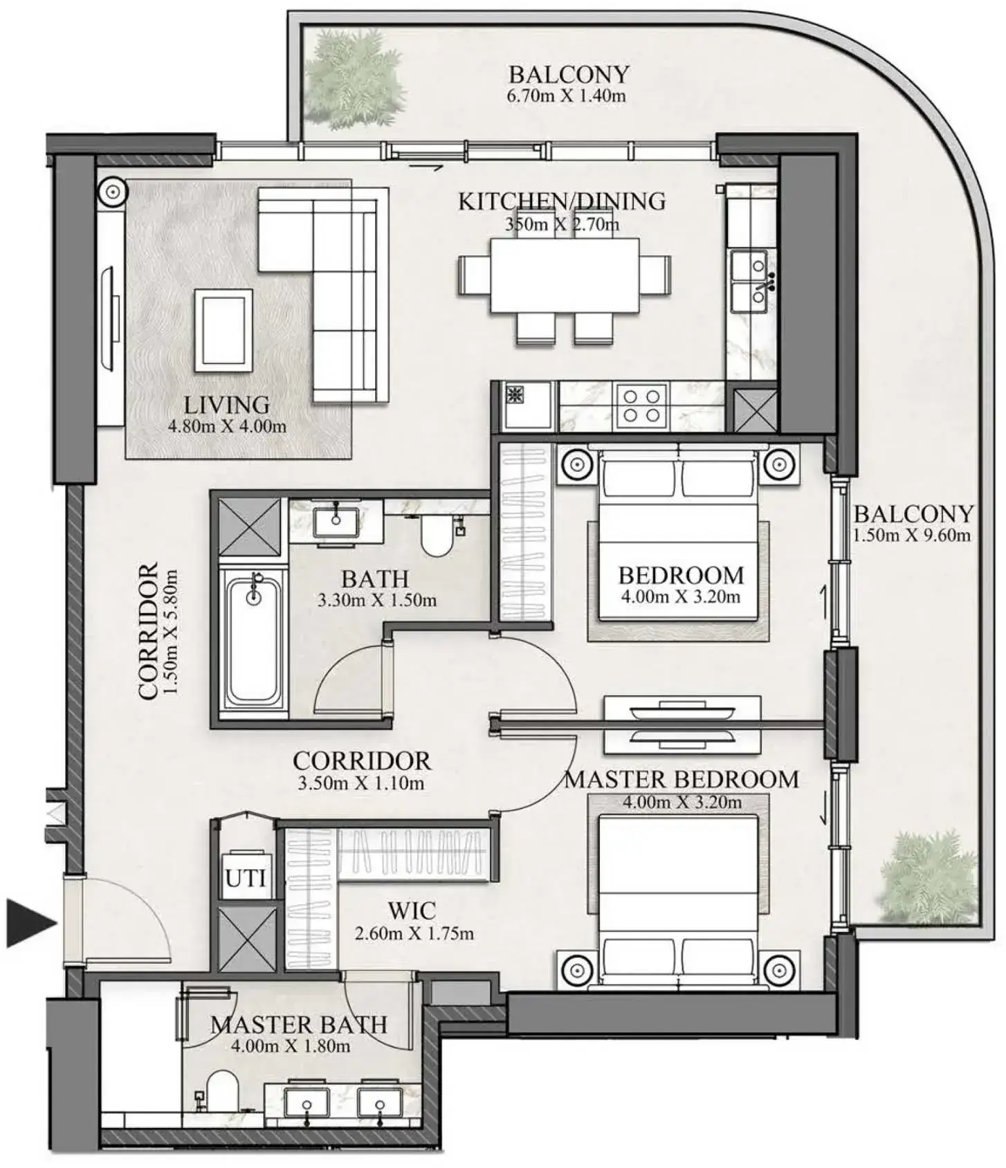 <h3>2 Bedroom Apartment : <span> The Perfect Retreat For Families</span></h3>