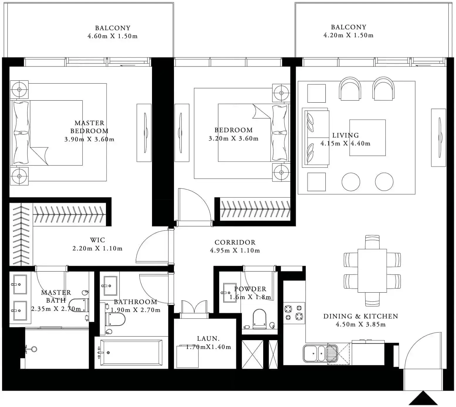 <h3>2 Bedroom Apartment : <span>Plenty Of Room For A Young Family To Grow</span></h3>