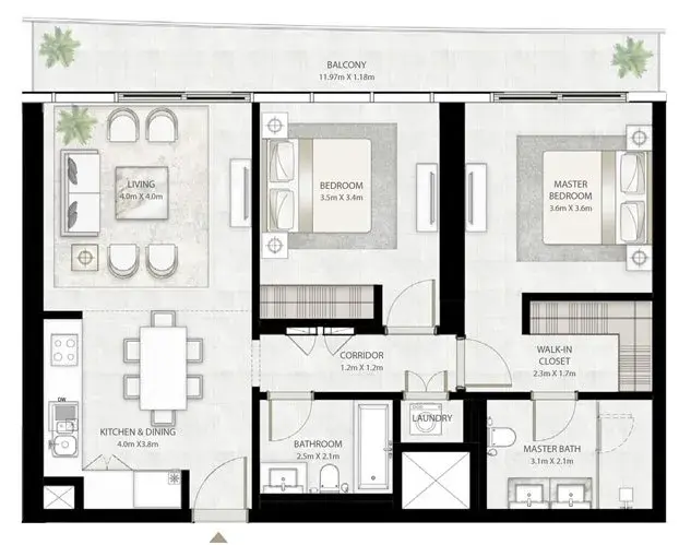 <h3>2 Bedroom: For Those Who Want Something Private But Also Collective</h3>