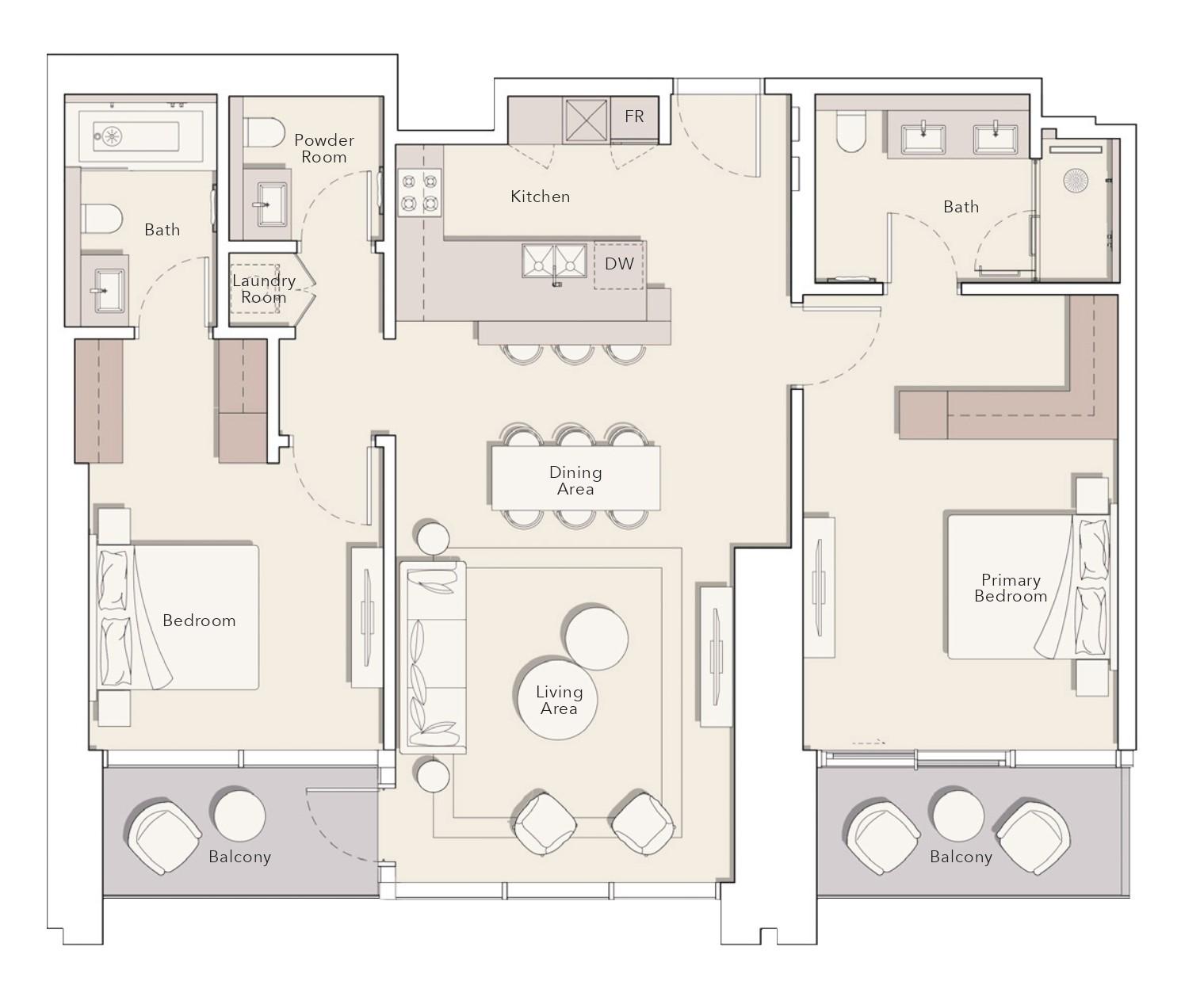 <h3>2 Bedroom Apartment :  With Panoramic Views Of Dubai Skyline</h3>