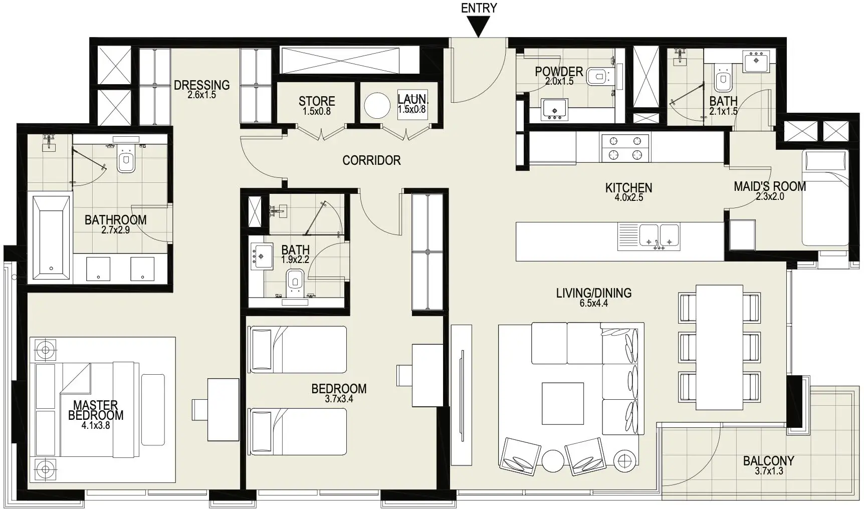 <h3>2 Bedroom Apartments are Beautifully Designed for Small Family</h3>