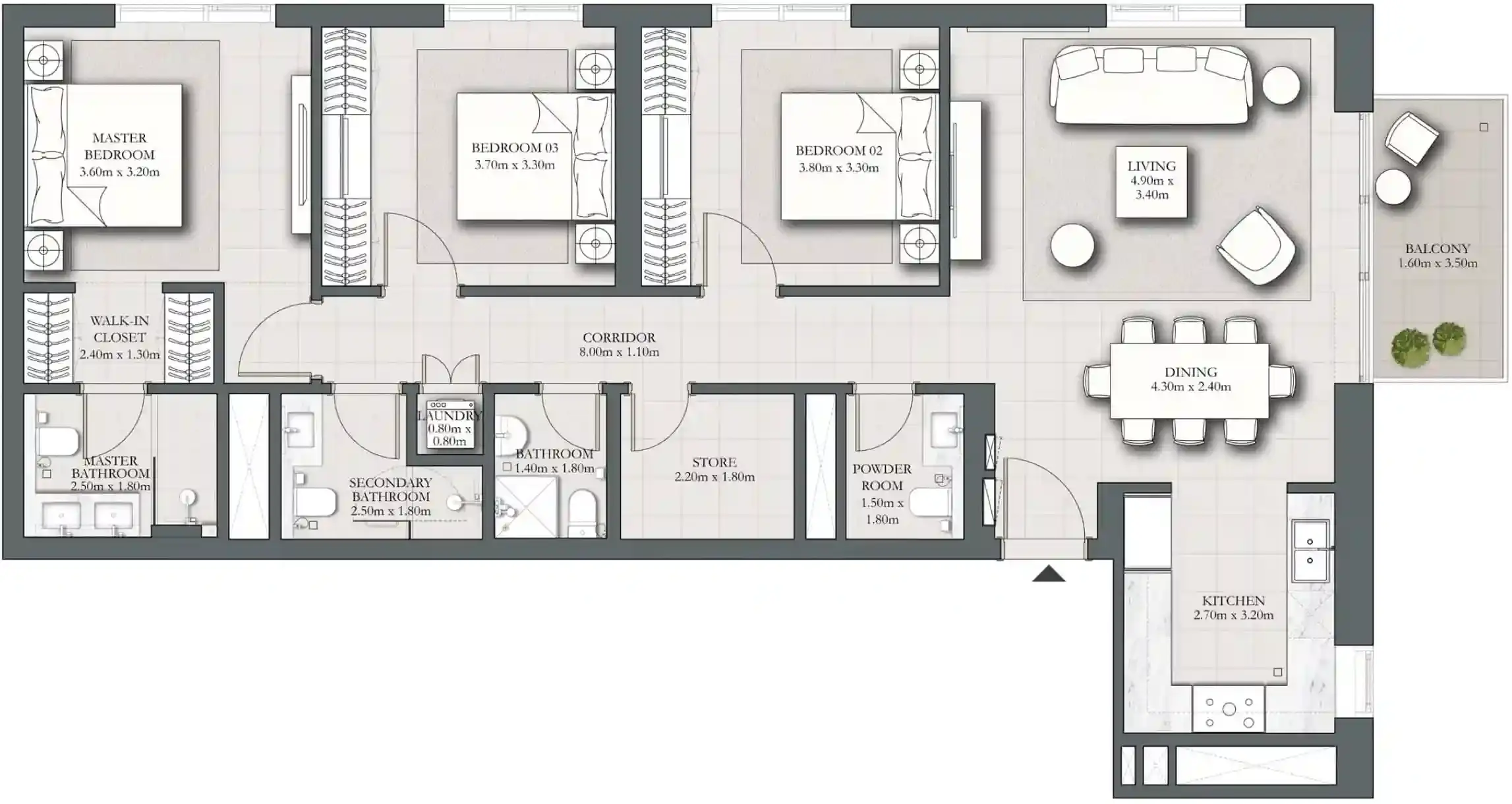 <h3>3 Bedroom Apartments: Generous Family Residences</h3>