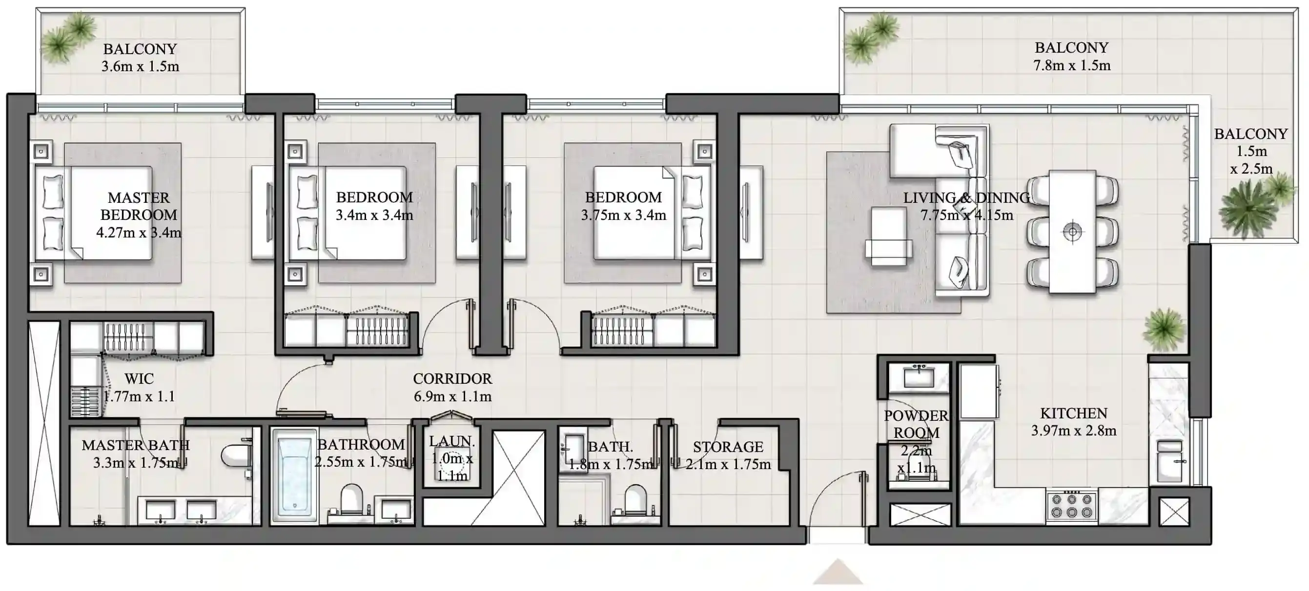 <h3>3 Bedroom Apartments: Expansive Family Dwellings</h3>