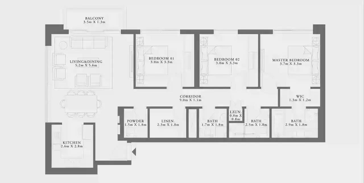 <h3>3 Bedroom Apartments: Expansive Family Dwellings</h3>