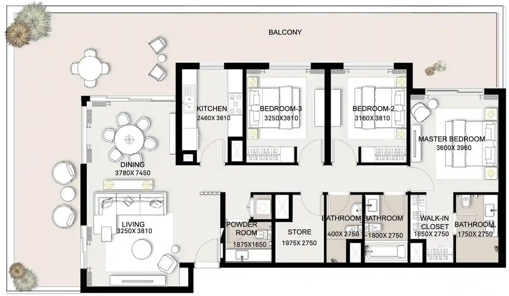 <h3>3 Bedroom Apartments: Luxurious Residences</h3>