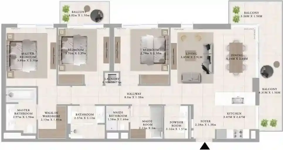 <h3>3 Bedroom Apartment : Perfect For A Family</h3>