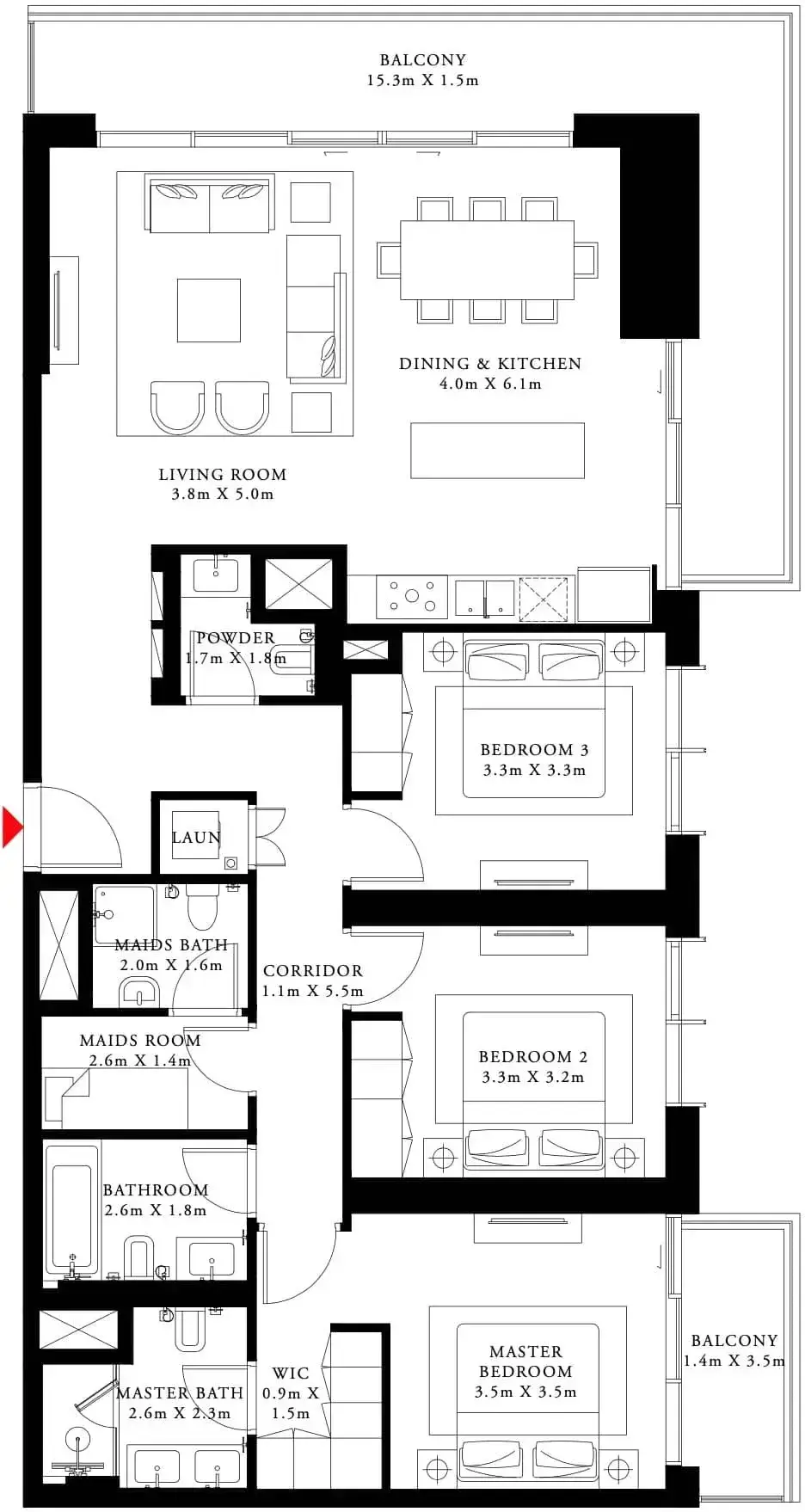 <h3>3 Bedroom Apartment : <span> A Roomy Setup That Offers Nothing But A Free And Welcoming Vibe</span></h3>