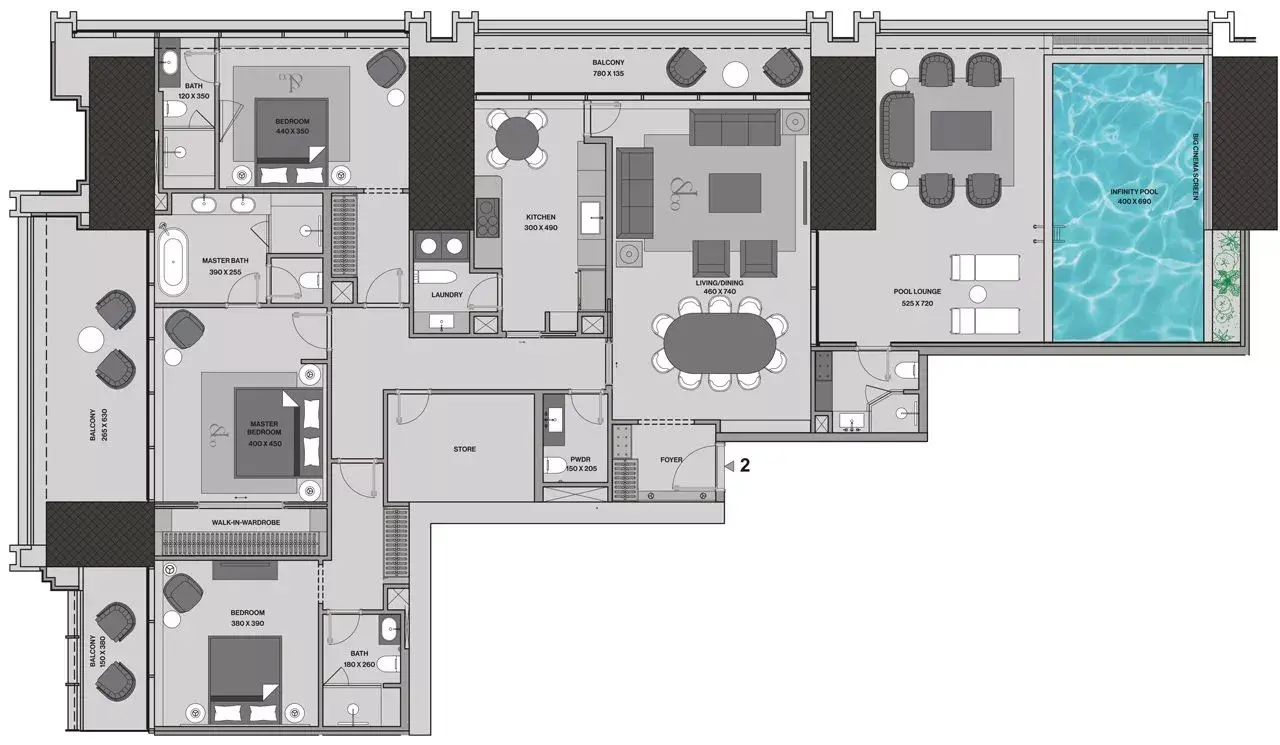 <h3>3 Bedroom Apartment : <span>The Perfect Size For A Family With Children Or Guests</span></h3>