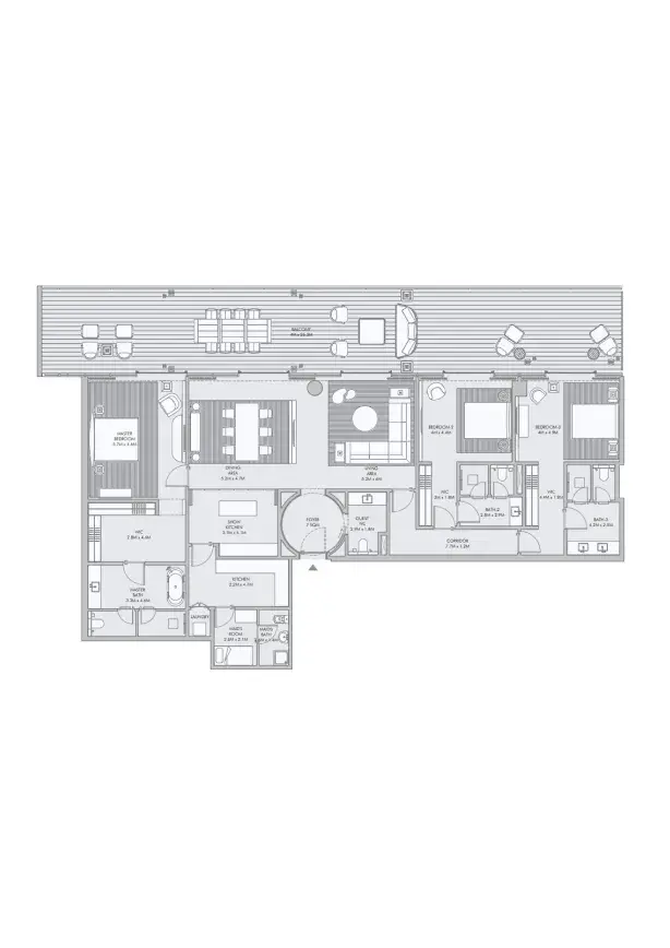 <h3>3 Bedroom Apartment : </h3>