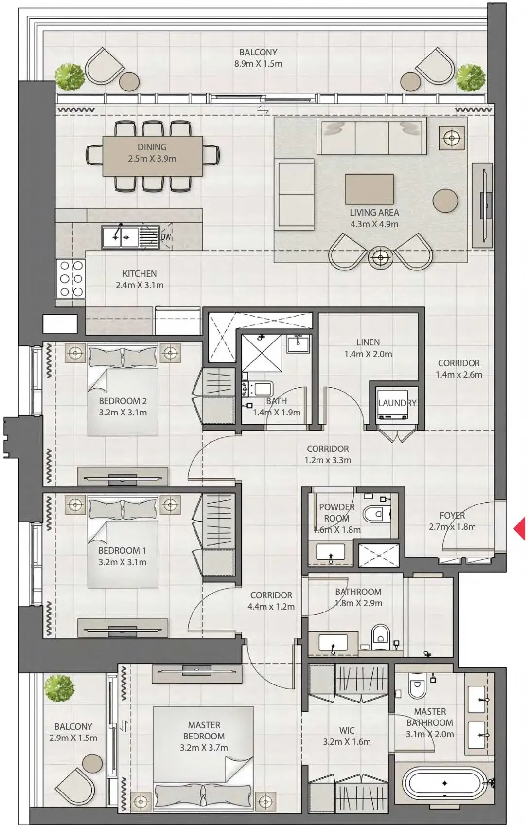 <h3>3 Bedroom: More Room for Activities, Parties, and Bigger Get-togethers</h3>