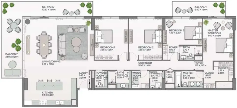 <h3>4 Bedroom Apartment : Suitable For Every Family</h3>